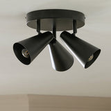 Argos Home matte black steel 3-light spotlight plate (British brand)