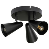 Argos Home matte black steel 3-light spotlight plate (British brand)
