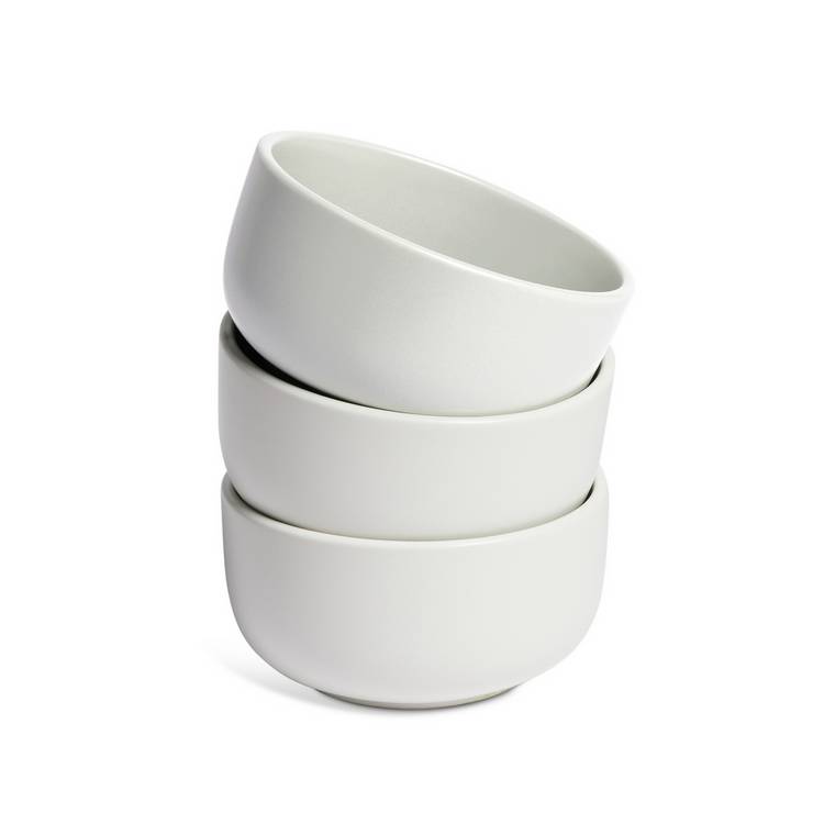 Habitat 3 piece stoneware nibble bowls white - UK version
