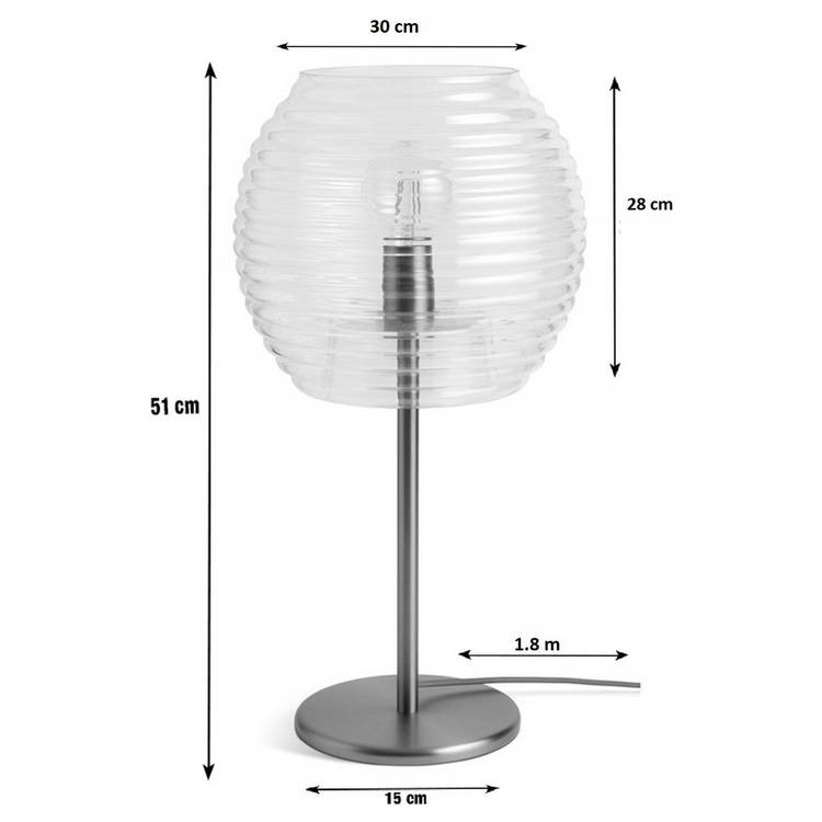 Habitat Hub table lamp with brass base and glass shade, UK version