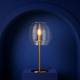 Habitat Hub table lamp with brass base and glass shade, UK version