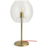 Habitat Hub table lamp with brass base and glass shade, UK version