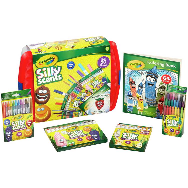 Crayola Silly Scents Tub 50-piece art set, imported from the UK