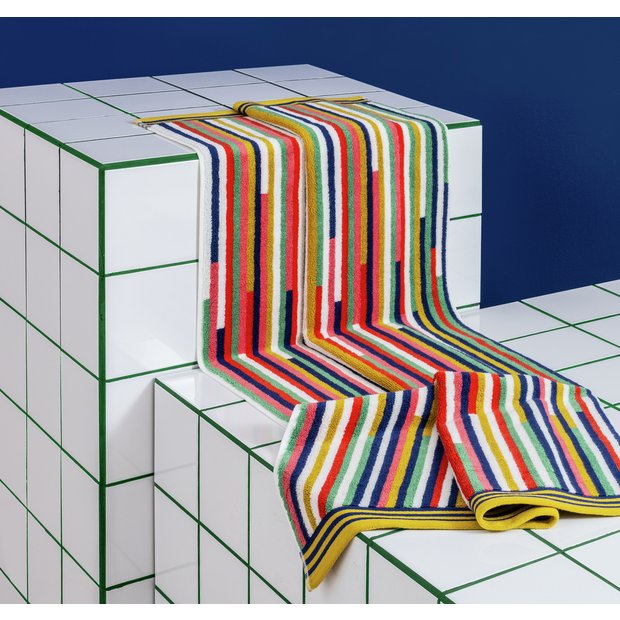 Habitat Klee Stripe bath sheet by Margo Selby - British product