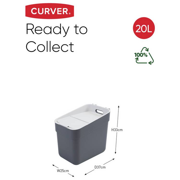 Curver 20L recycling bin grey (British brand)