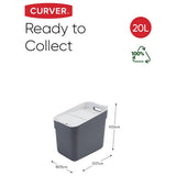Curver 20L recycling bin grey (British brand)