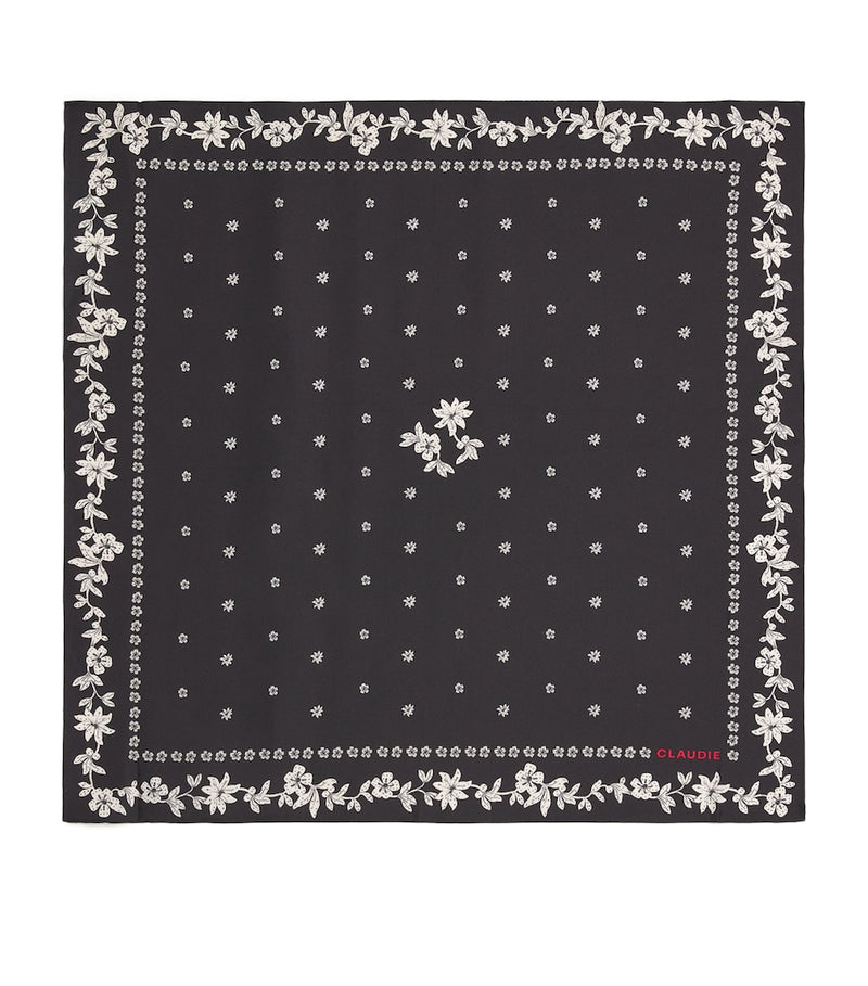 Claudie Pierlot silk floral neck scarf 65cm, imported from the UK