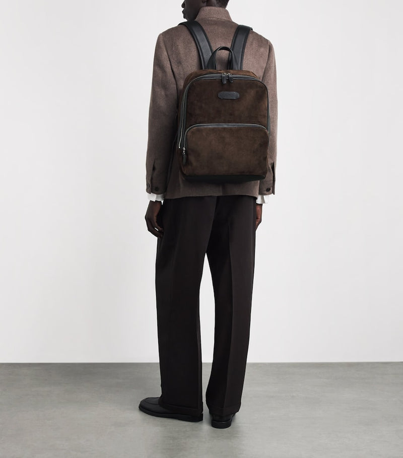 Brioni suede Via Veneto backpack, imported from the UK