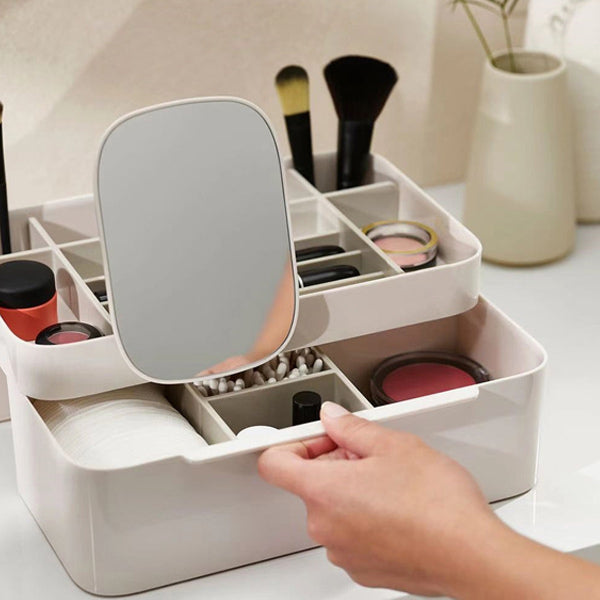 Livingandhome Makeup Organizer with Mirror, UK version