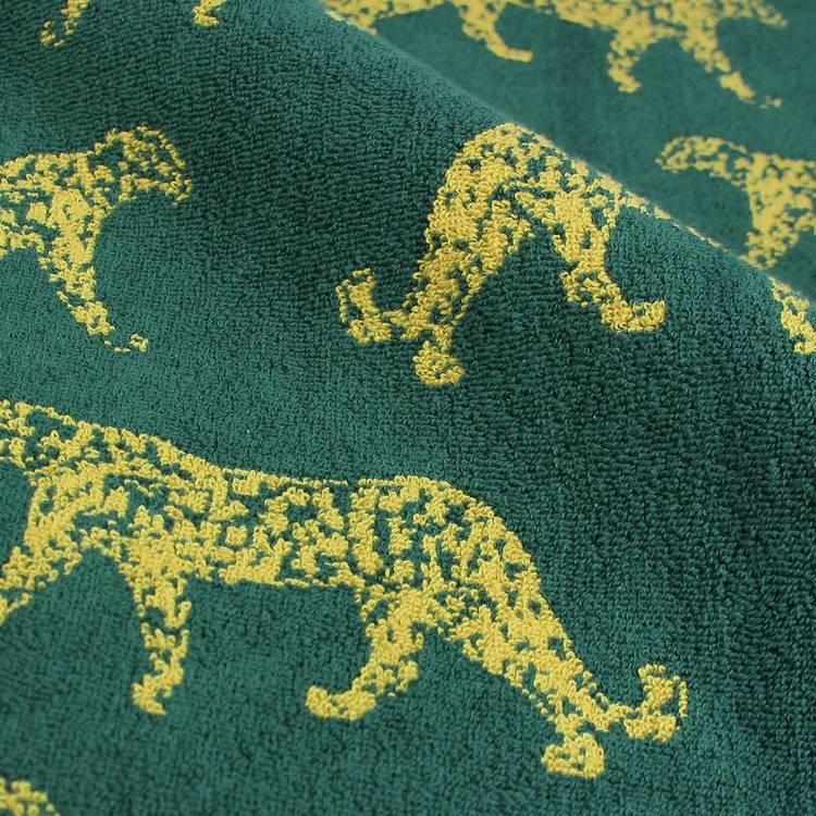 furn hand towel leopard pattern teal green 85x50cm, UK version