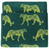 furn hand towel leopard pattern teal green 85x50cm, UK version