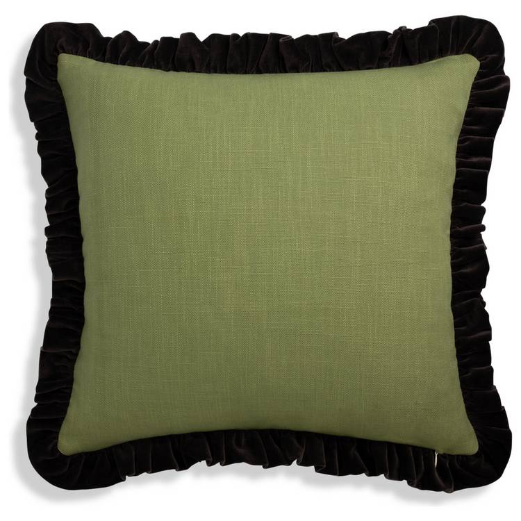 Habitat cushion Blackthorn velvet green, imported from the UK