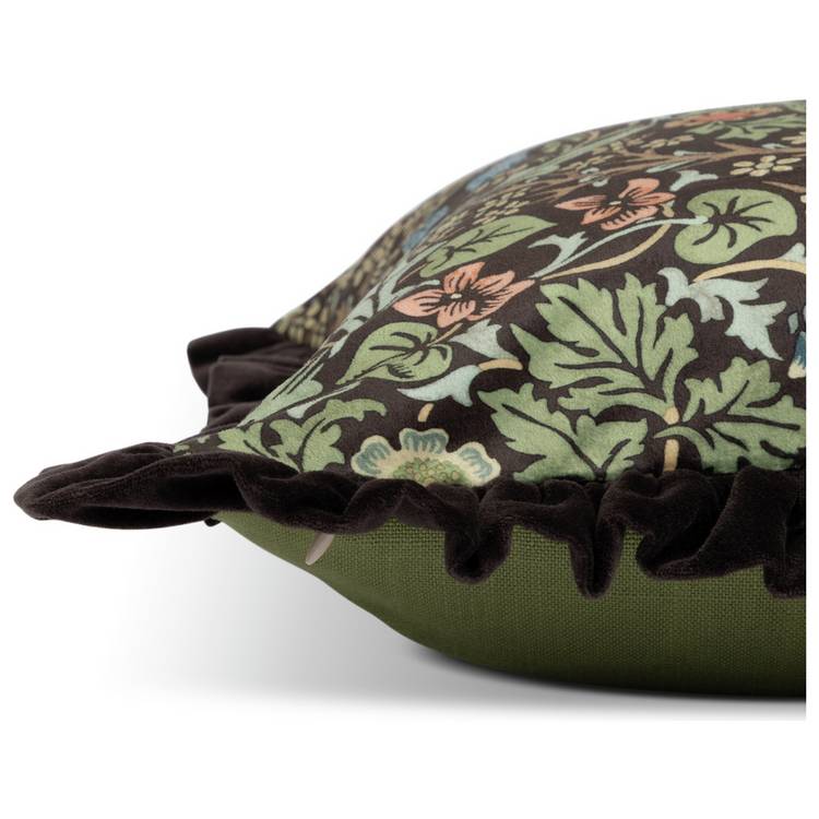 Habitat cushion Blackthorn velvet green, imported from the UK
