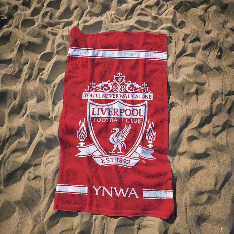 Liverpool FC beach towel red and white 150x75cm - British product