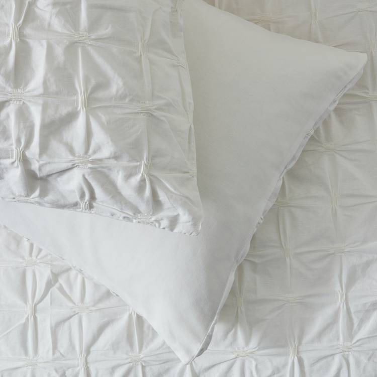 Argos Home pintuck white bedding set single, imported from the UK