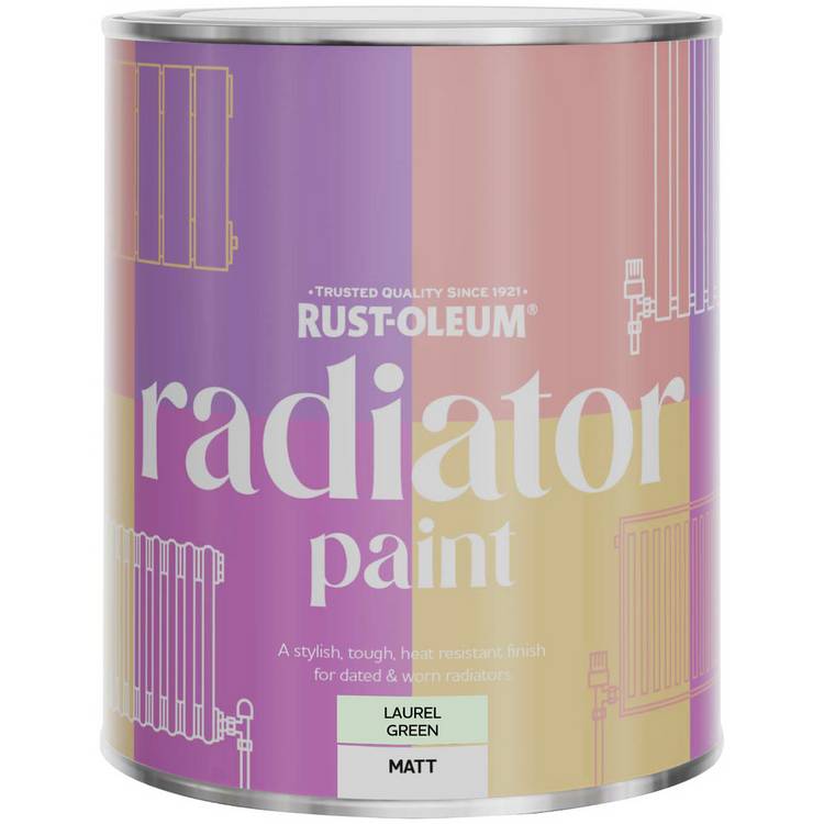 Rust-Oleum radiator paint Laurel Green 750ml - British product