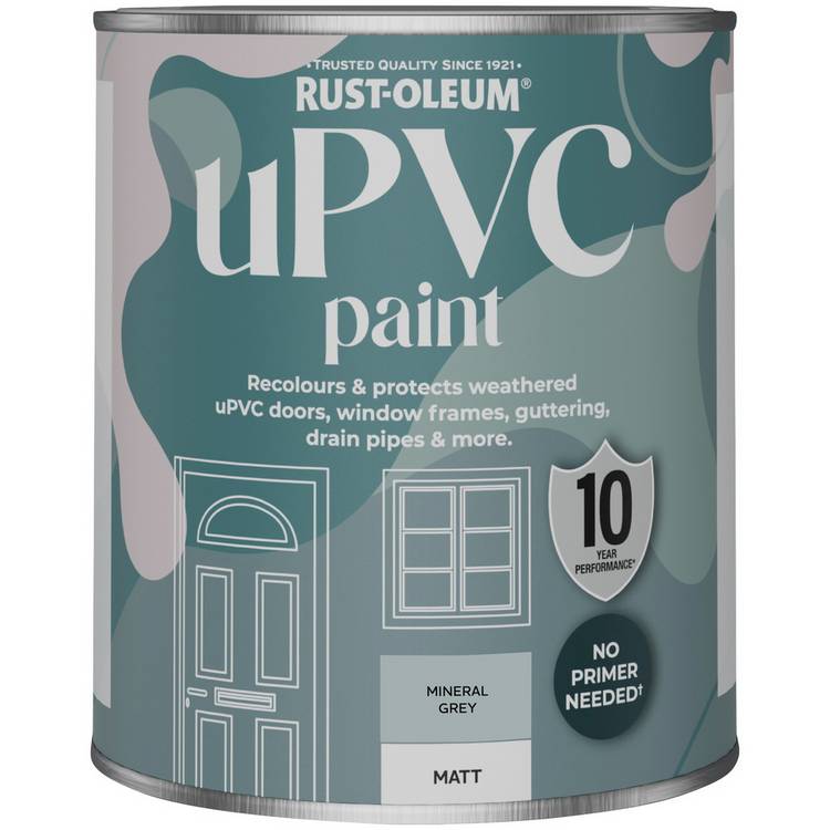 Rust-Oleum uPVC Paint Mineral Grey 750ml - British product