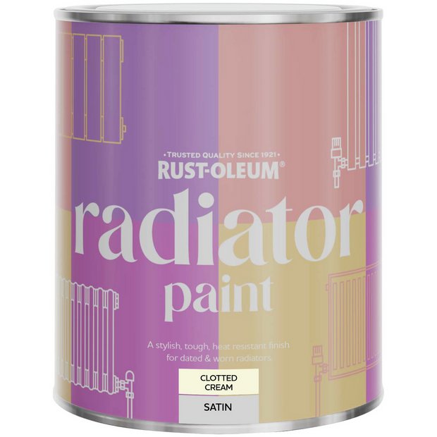 Rust-Oleum radiator satin paint in Clotted Cream 750ml (British brand)