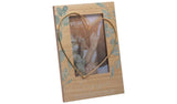 Love Story wooden engagement frame brown with wire heart 25x16cm - British product