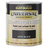 Rust-Oleum Universal All-Surface Satin Paint Black 750ml, imported from the UK