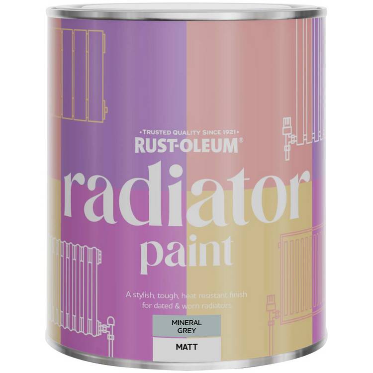 Rust-Oleum radiator paint Mineral Grey 750ml (British brand)