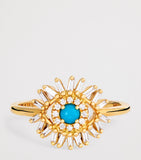 Suzanne Kalan Mini Evil Eye Ring yellow gold turquoise size 6 (British brand)