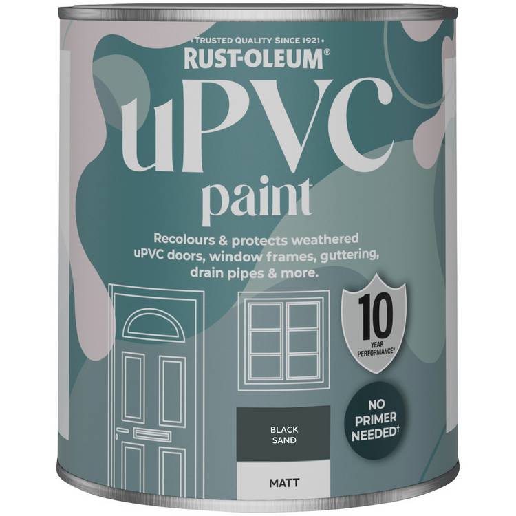 Rust-Oleum uPVC Matt Paint Black Sand 750ml (British brand)