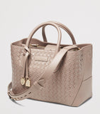 Aspinal of London woven leather midi tote bag, UK version