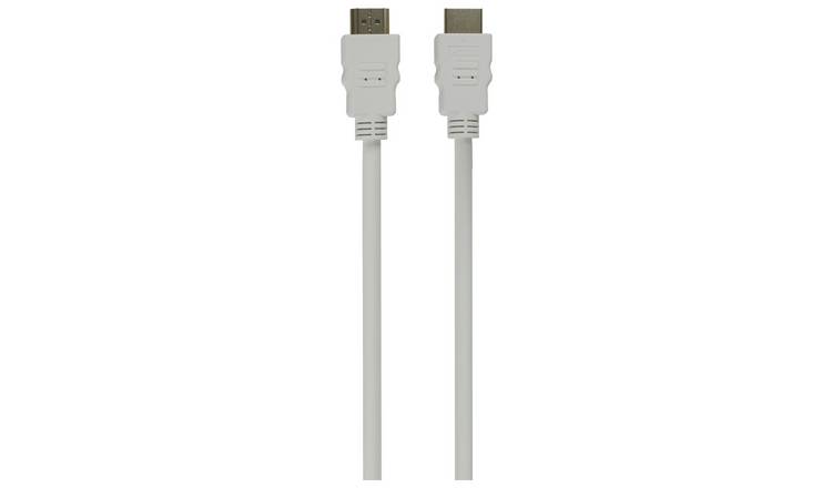 White 2m HDMI cable with gold-plated connectors - British product