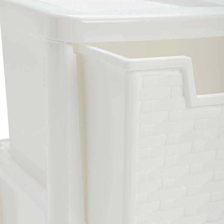 Argos rattan storage tower white 3 drawer - British product