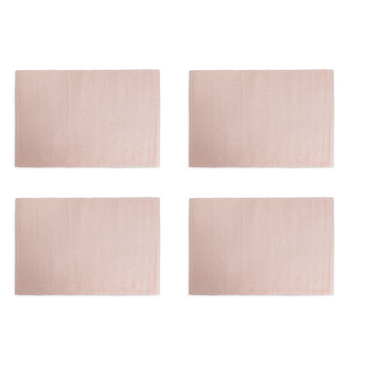 Habitat ribbed cotton placemats set of 4 blush - British product