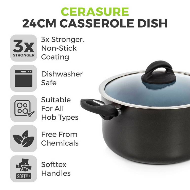 Tower Cerasure 24cm stock pot ceramic non-stick, UK version