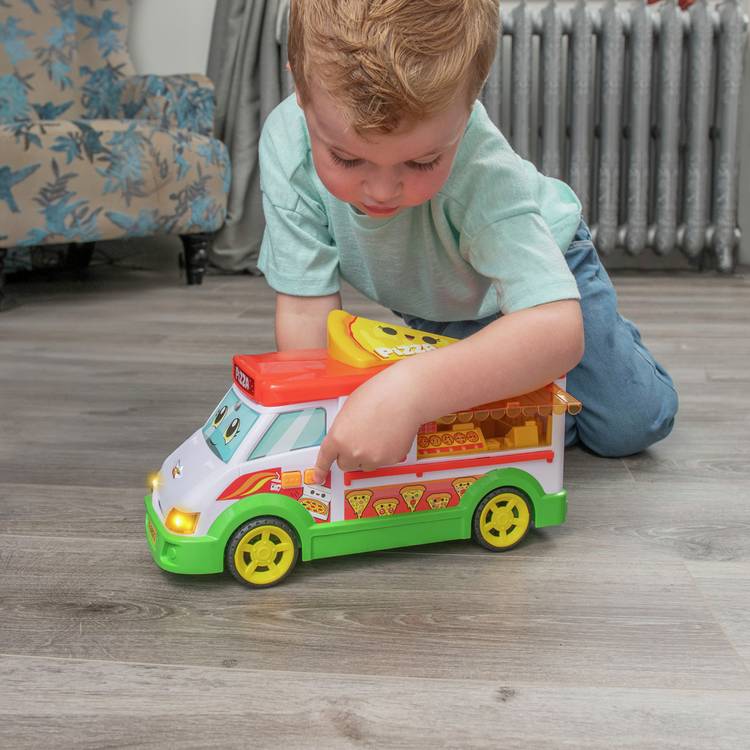 Chad Valley large pizza van toy with lights and sounds, imported from the UK