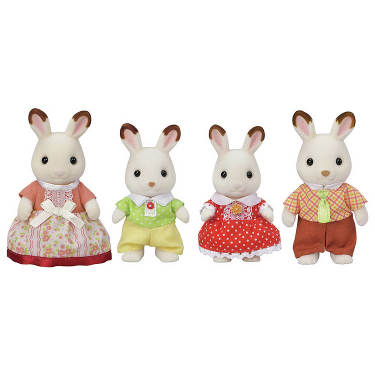 Sylvanian Families Chocolate Rabbit Family toy set (British brand)
