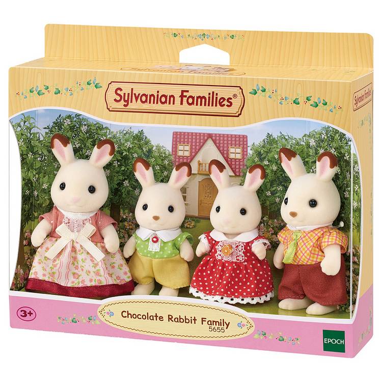 Sylvanian Families Chocolate Rabbit Family toy set (British brand)