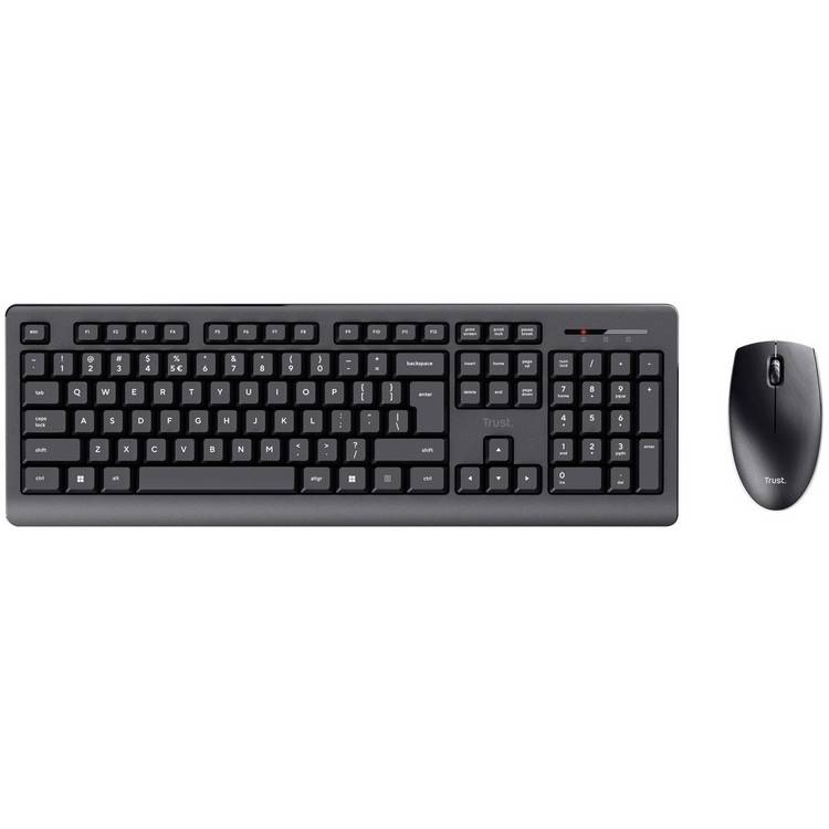 Trust wireless keyboard and mouse set, full-size keys, UK version