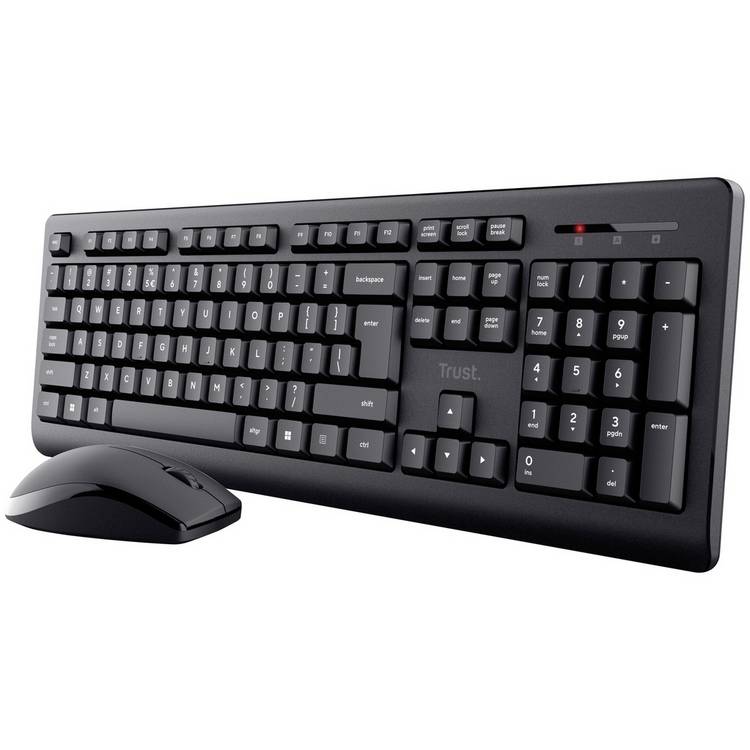 Trust wireless keyboard and mouse set, full-size keys, UK version