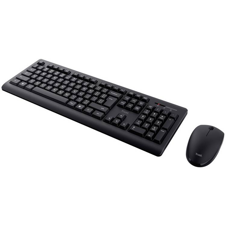 Trust wireless keyboard and mouse set, full-size keys, UK version