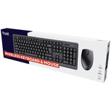 Trust wireless keyboard and mouse set, full-size keys, UK version