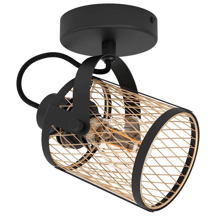EGLO Dellow black steel spotlight - British product