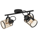 EGLO Dellow black adjustable spotlight with mesh shades, imported from the UK