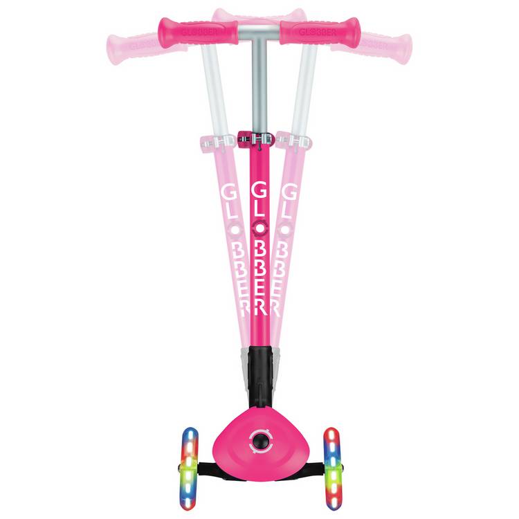 Globber pink 3-wheel foldable scooter for kids (British brand)