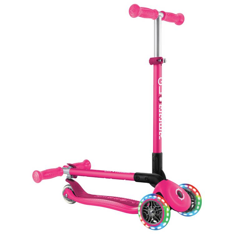 Globber pink 3-wheel foldable scooter for kids (British brand)