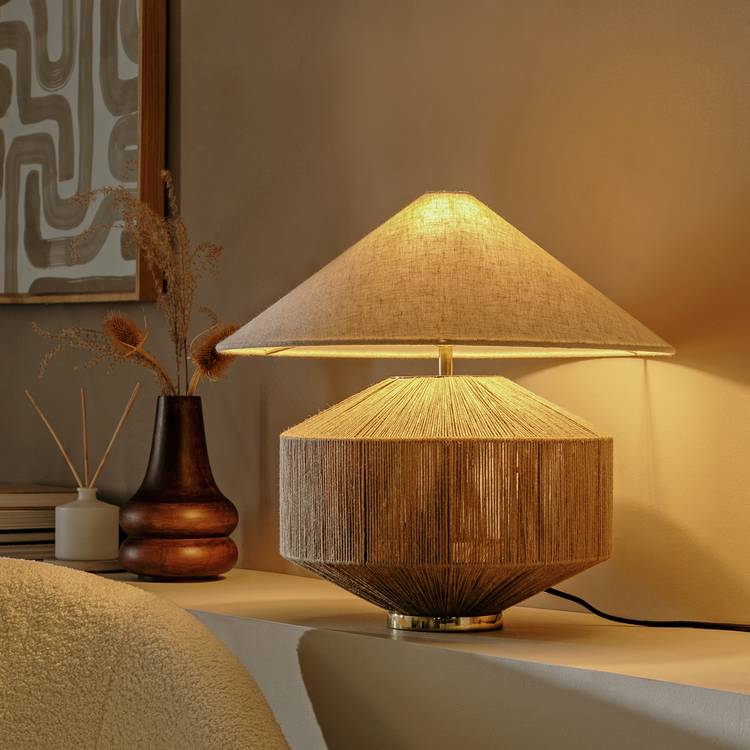 Habitat jute wrapped table lamp with cream shade 37cm - British product