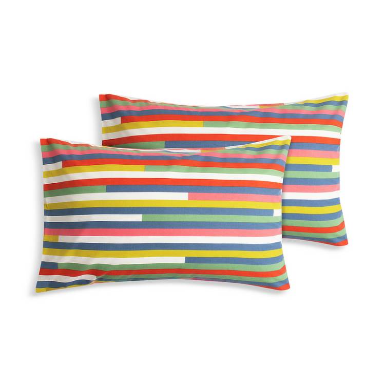 Habitat Klee cotton pillowcase 2pk multicolour - British product