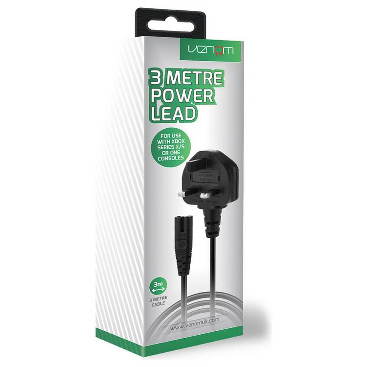 Venom 3 metre Xbox power lead (British brand)
