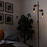 EGLO Townshend floor lamp black oak 166.5cm, imported from the UK