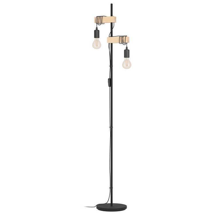 EGLO Townshend floor lamp black oak 166.5cm, imported from the UK
