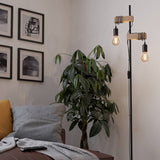 EGLO Townshend floor lamp black oak 166.5cm, imported from the UK
