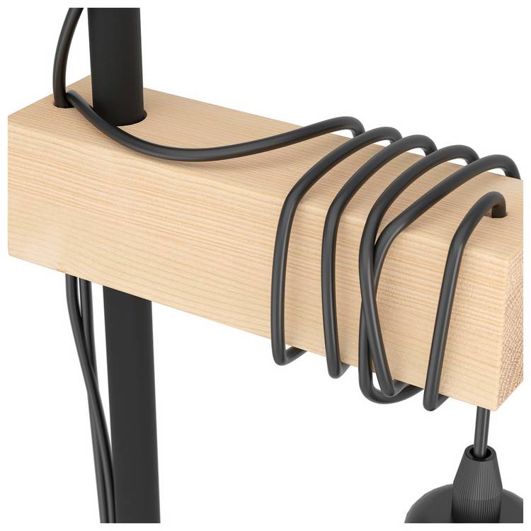EGLO Townshend floor lamp black oak 166.5cm, imported from the UK